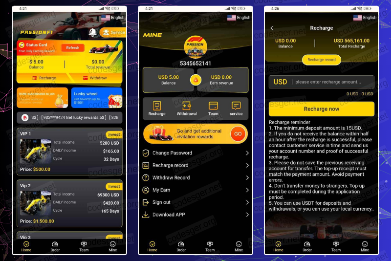 PASSIONS F1 HYIP Investment PHP Script