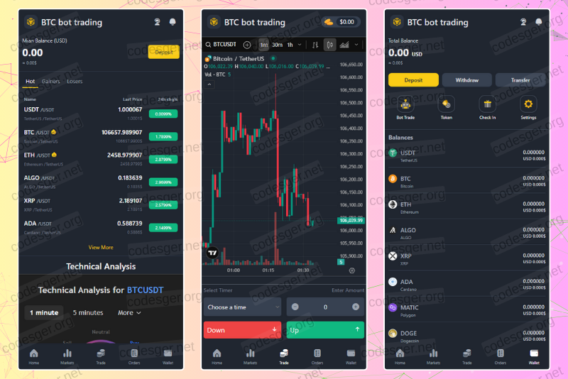 BTC BOT TRADING Invesment PHP Script