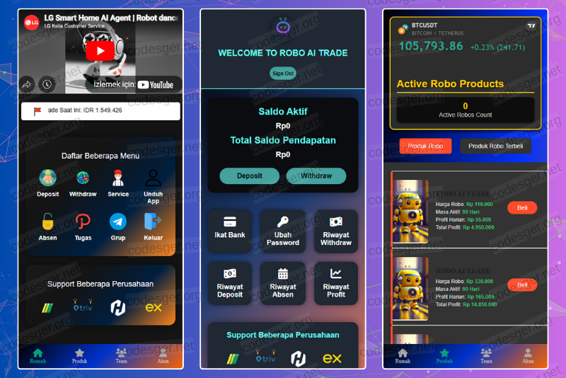 ROBO AI TRADE HYIP Investment PHP Script
