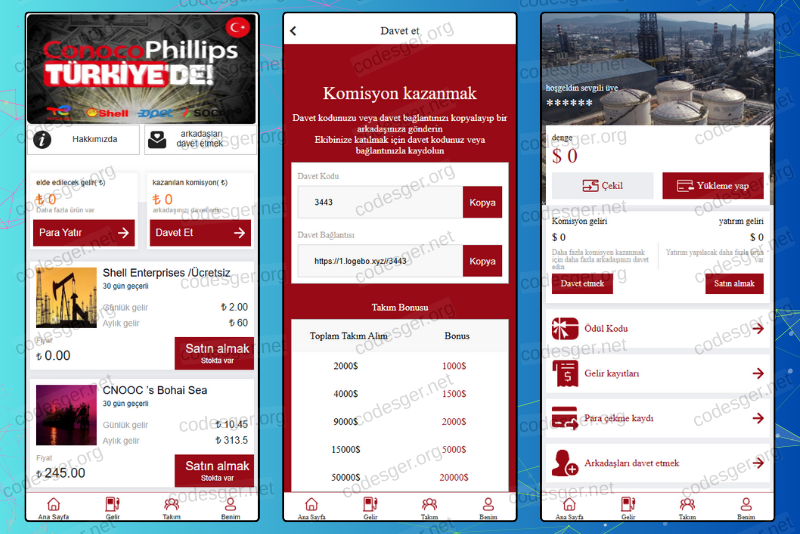 Pusulab Conoco Investment PHP Script