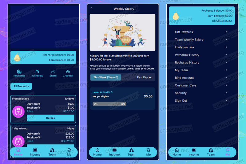 Blue T-MINING HYIP Investment PHP Script