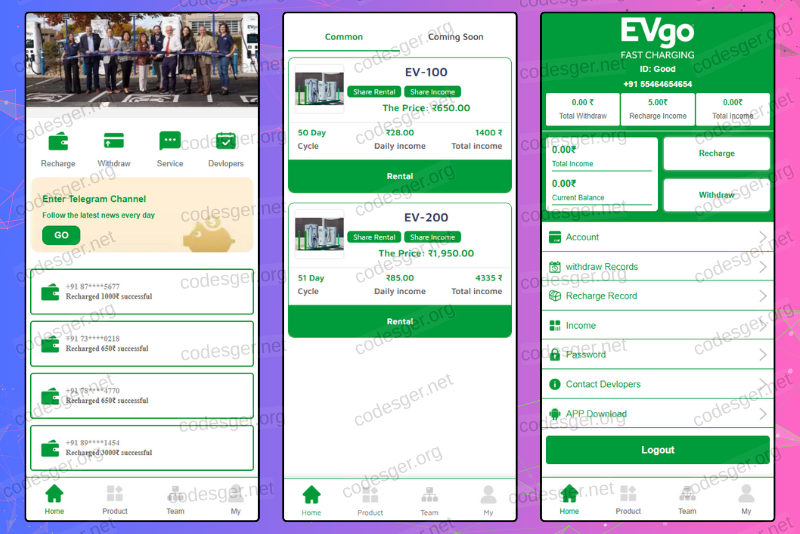 EVgo FAST CHARGING HYIP Investment PHP Script