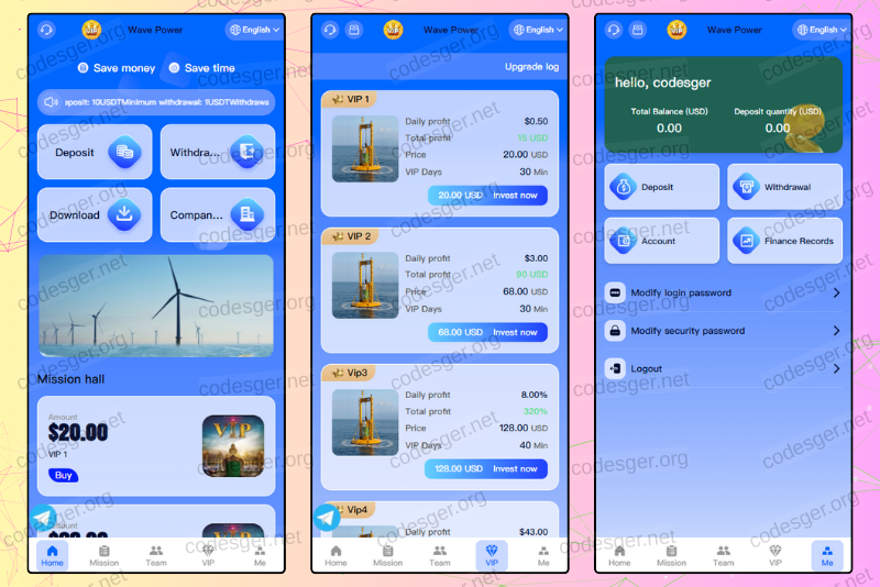 Wave Power HYIP Investment PHP Script