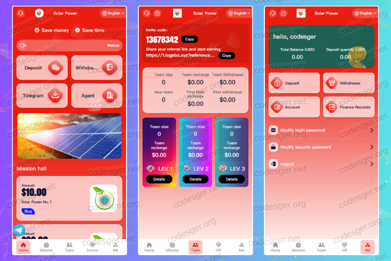 Red Solar Power HYIP Investment PHP Script