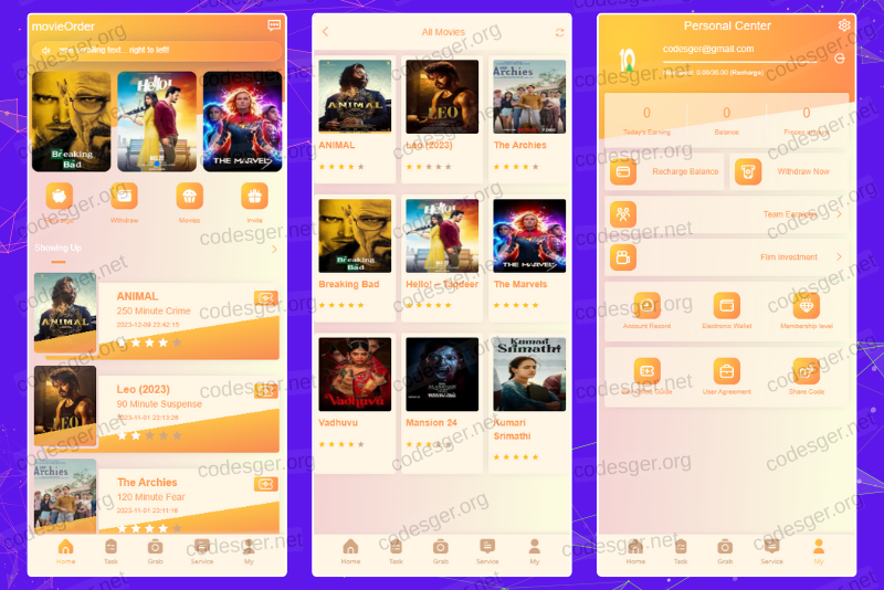 Movie Order HYIP Investment PHP Script