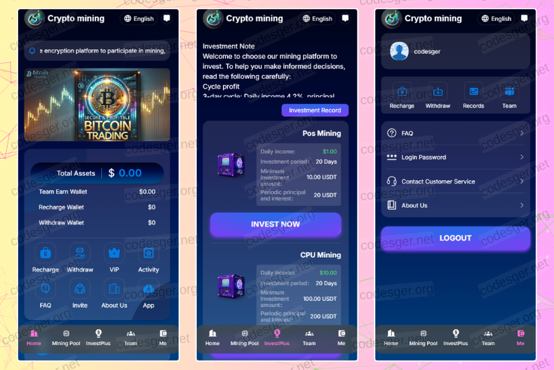 Crypto Mining HYIP Investment PHP Script