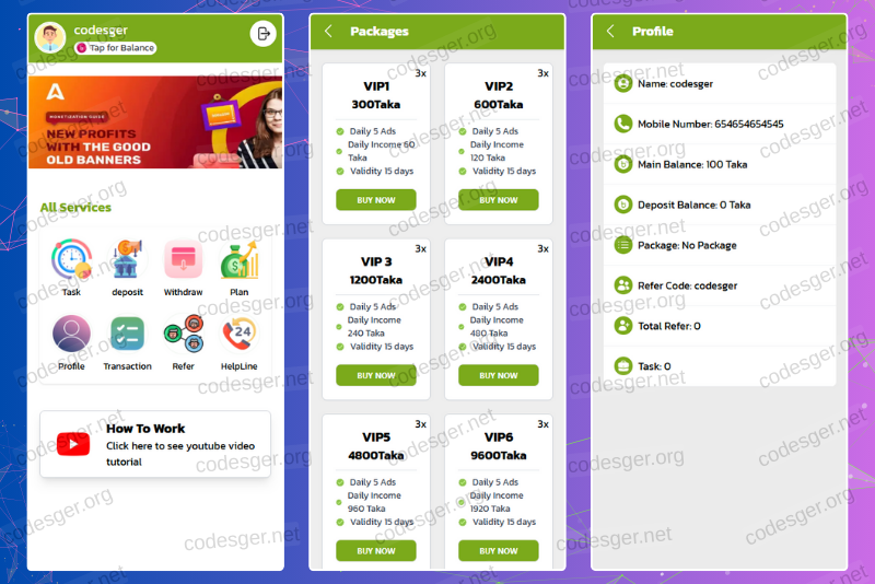 Green Task HYIP Investment PHP Script