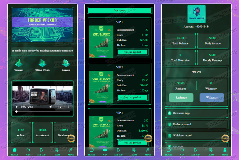 Trader VPEXOR HYIP Investment PHP Script