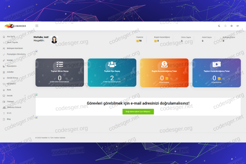AWARDER Do tasks and earn money PHP Script