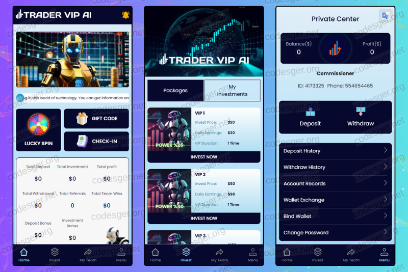 Trader VIP AI v2 HYIP Investment PHP Script