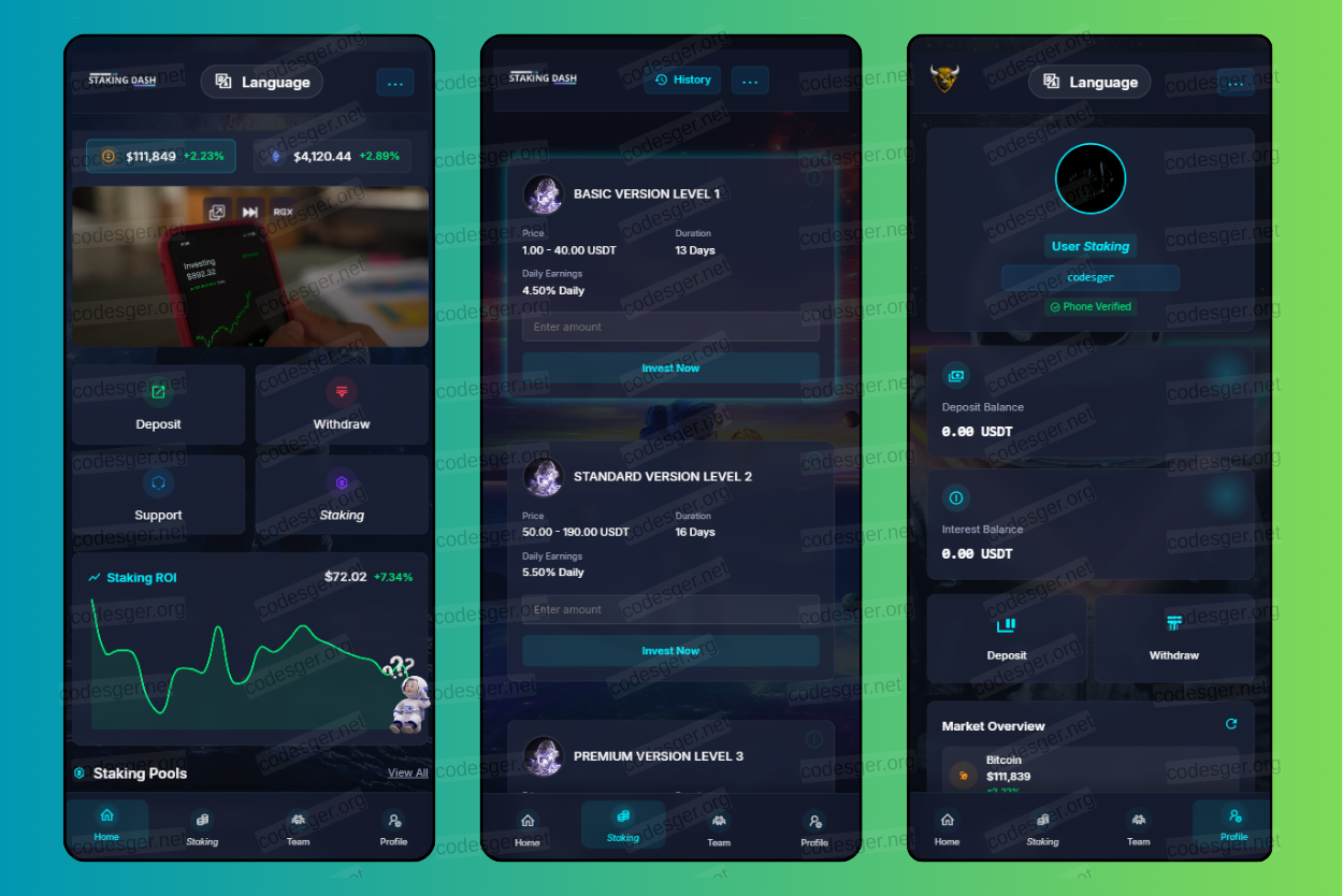 STAKING DASH HYIP Investment PHP Script