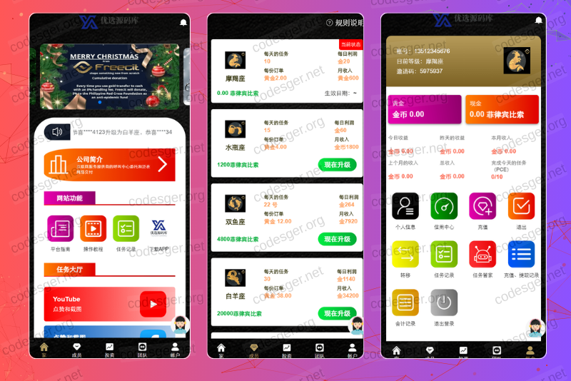 The latest overseas version of the task like system/TIKTOK Facebook task platform/gold coin exchange system/front-end VUE compiled source code