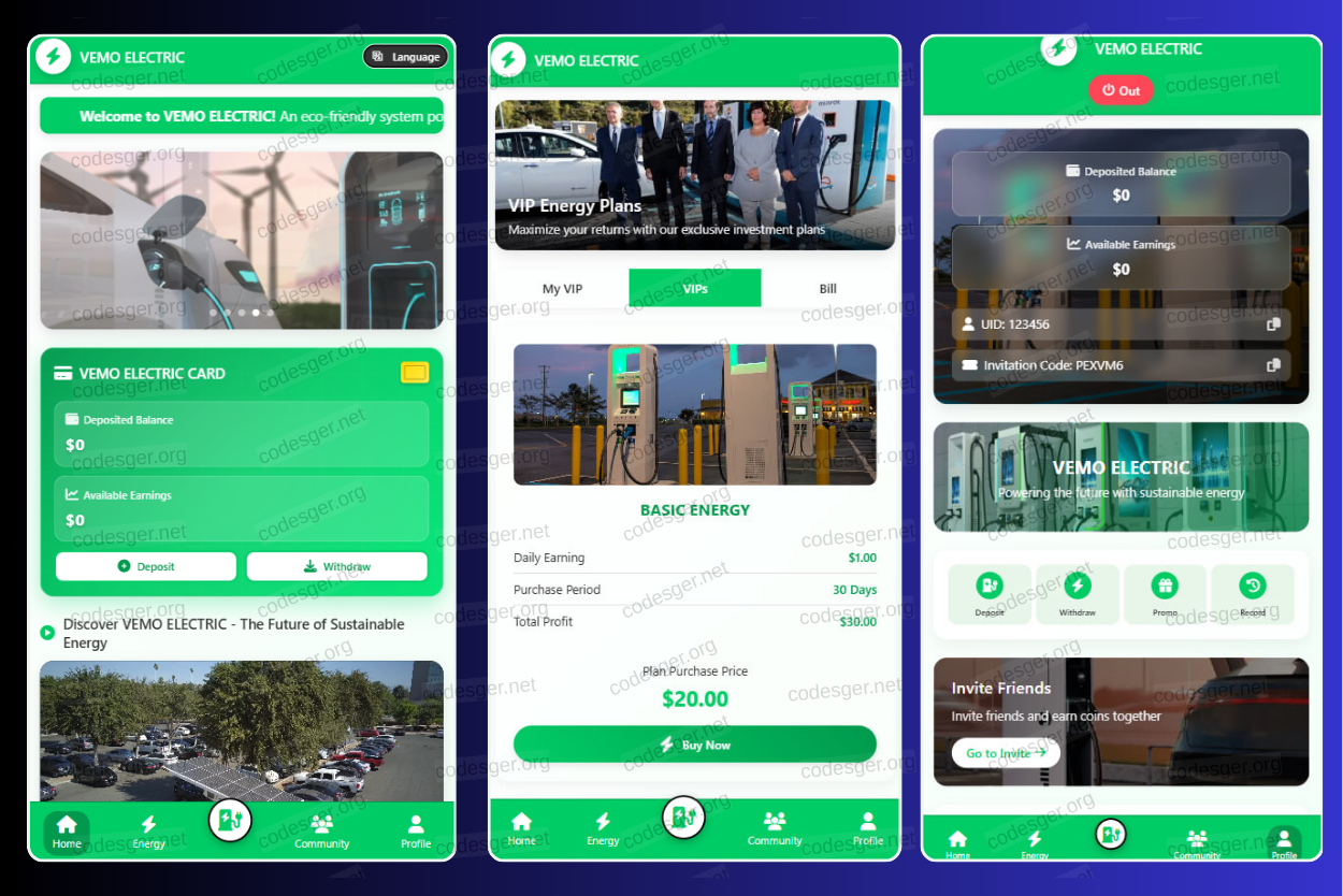 New version of the 4-language USDT virtual currency VEMO ELECTRIC system source code